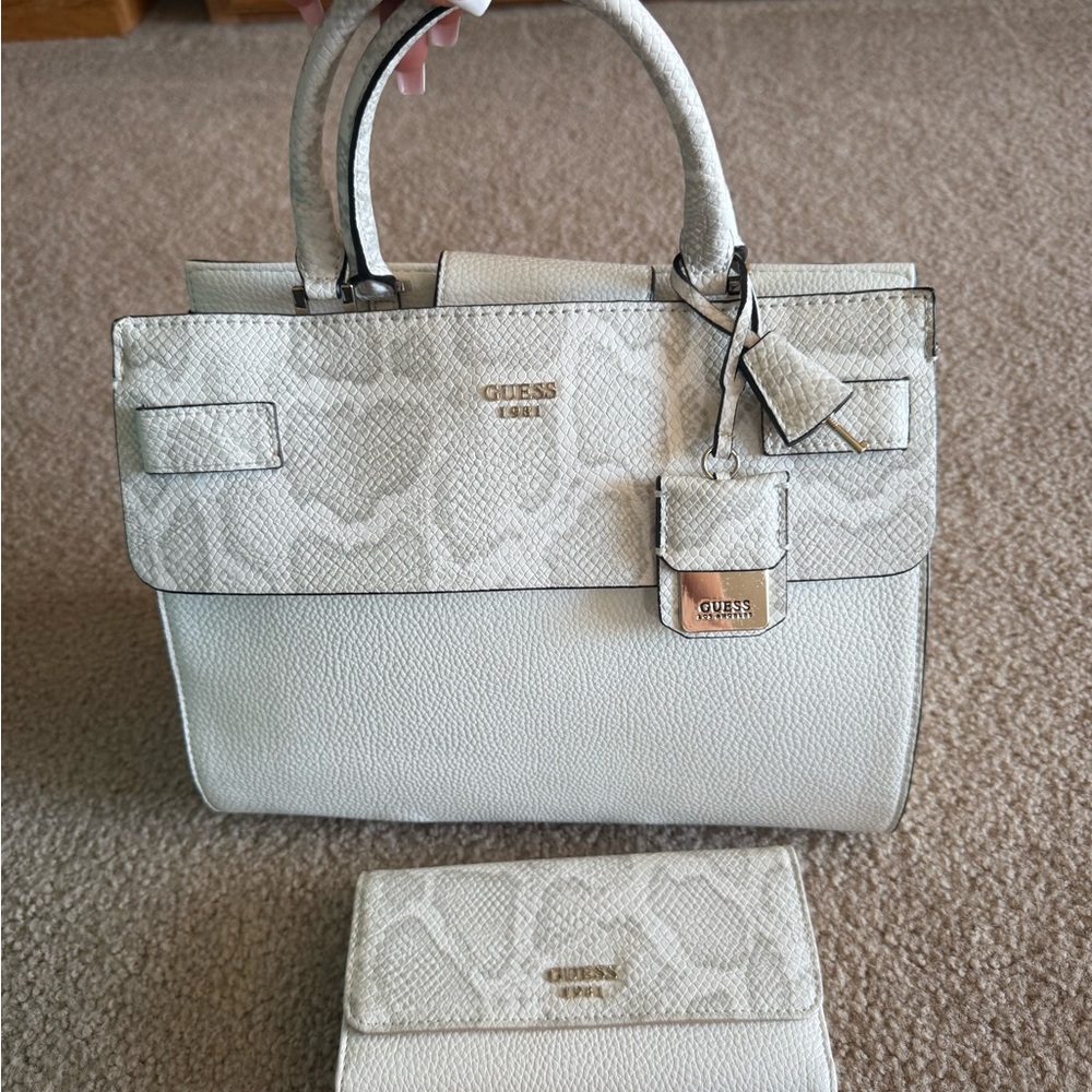 GUESS Cream Handbag and Wallet Set